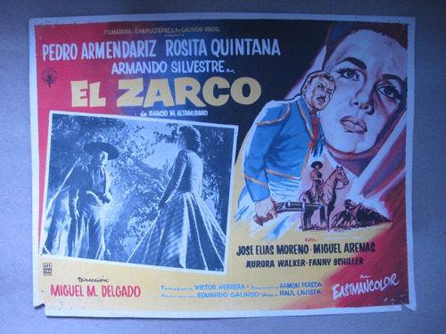 El Zarco  Pedro Armendariz, Rosita Quintana Cartel De Cine