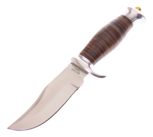 Rr2109 Rough Rider Cuchillo Hunter F Liso Mango Cuero C/fnda