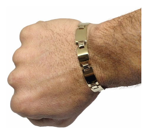 Pulseira De Placa Bracelete 15 Gramas Polido Ouro 18k 750