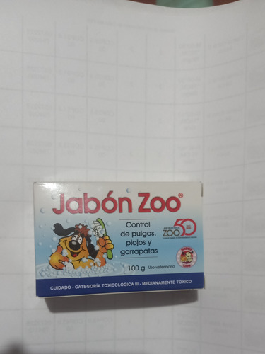 Jabón Zoo Contra Pulgas Piojos Garrapatas 100gr Perros Gatos
