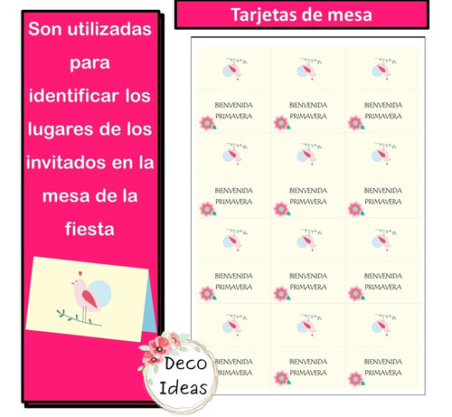 Imagen 5 de 5 de Kit Primavera Pdf A Color Listo Para Imprimir Y A Decorar