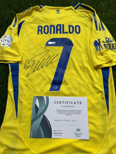 Camiseta Autografiada Cristiano Ronaldo Al Nassr 2025 Coa