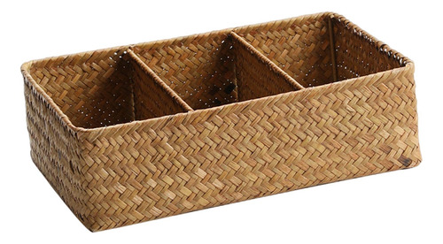 Cesta De Almacenamiento Tejida Escritorio De 31cmx21cmx9cm