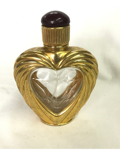 Perfumero Forma Corazón Elaborado En Pasta Dorado Y Cristal