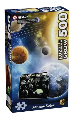 Jogo Quebra Cabeça Sistema Solar Brilha No Escuro 500 Peças