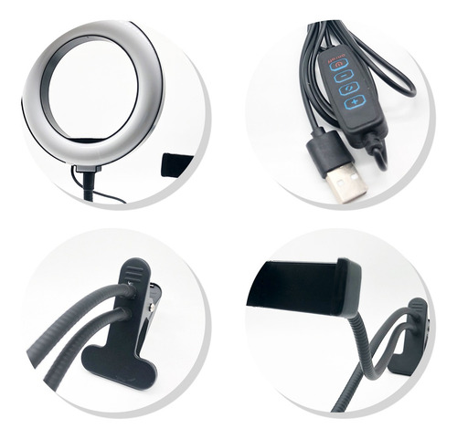 Imagem 3 de 6 de Ring Light Articulado Com Suporte Para Celular Ac15