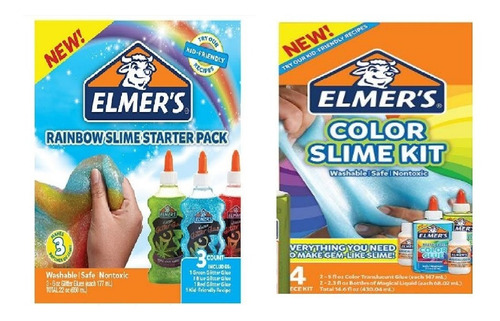 2 Kits Slime Elmers Frosty Y Rainbow Diy Para Hacer Moco