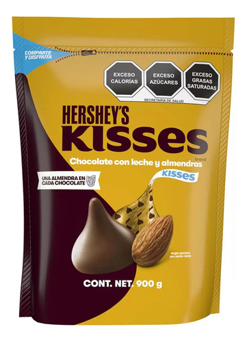 Chocolate Kisses Con Almendras De Hershey's, Bolsa Con 900g.