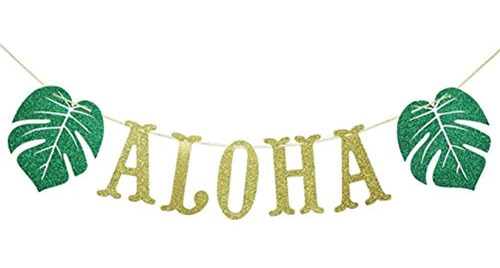 Decoraciones De Pancarta Aloha Hawaiana Con Hojas De Palmera