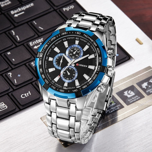 Reloj Caballero Original Curren 8023 Impermeable Cronógrafo