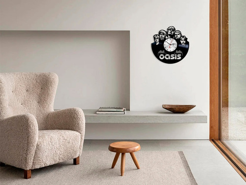 Imagen 2 de 4 de Oasis Reloj De Pared Y Escritorio Disco Vinilo Delivery