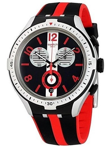 Reloj Swatch Yys4013 Para Caballero En Goma Rojo-negro