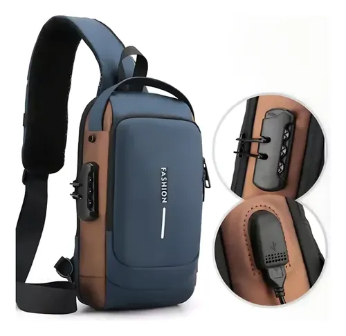 comprar Bolso Banano Cruzado Impermeable Usb Riñonera Antirrobo