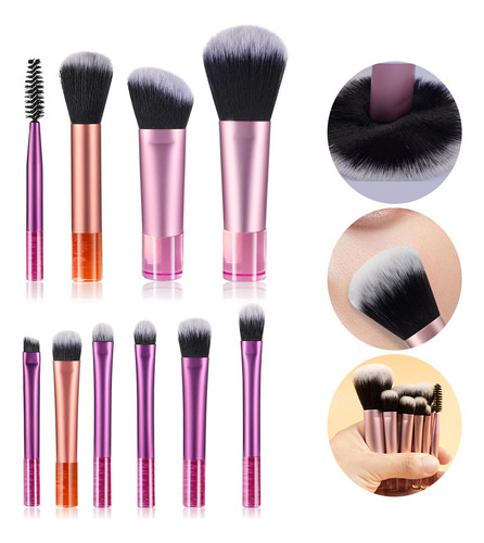 A Juego Mini Brochas Belleza10piezas Herramientas Belleza