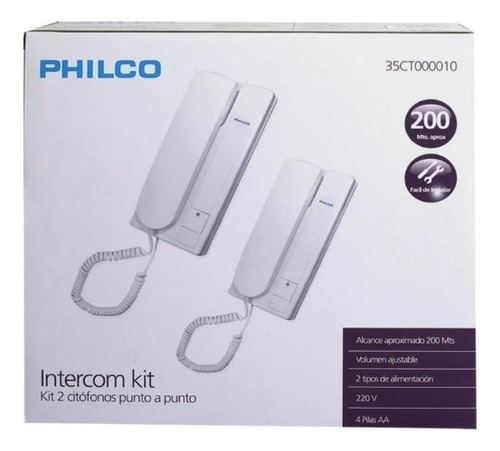 Kit 2 Citofonos Punto A Punto. Philco Intercom Kit