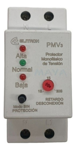 Protector Tension Monofasico Riel Din 30a Elitron Elibet