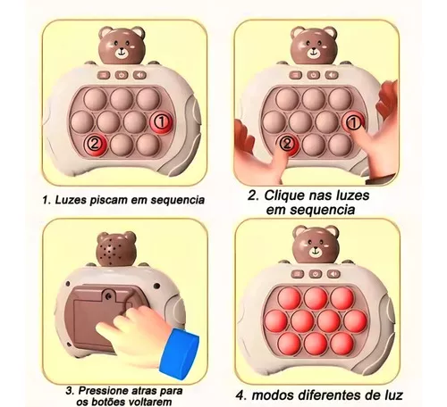 Pop-it Eletrônico Educativo Anti Stress com som e luz de 4 Modos