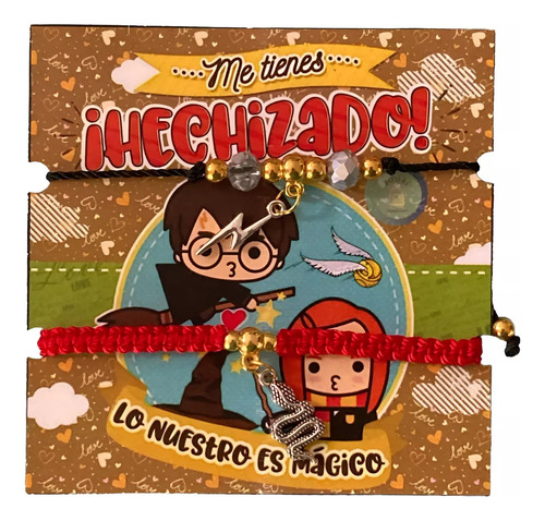 Pulsera Duo Harry Potter Regalo Pareja Serpiente Rayo Rojo 60.96 Cm