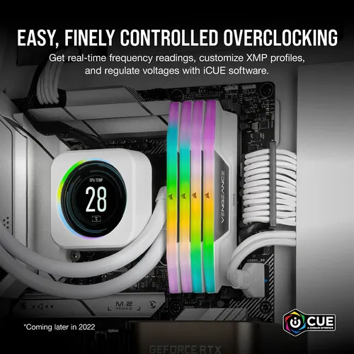 メモリー CORSAIR VENGEANCE RGB DDR5-6000 WHITE32G Memória Ram Corsair Vengeance Rgb 32gb Ddr5 6000mhz Pack X2