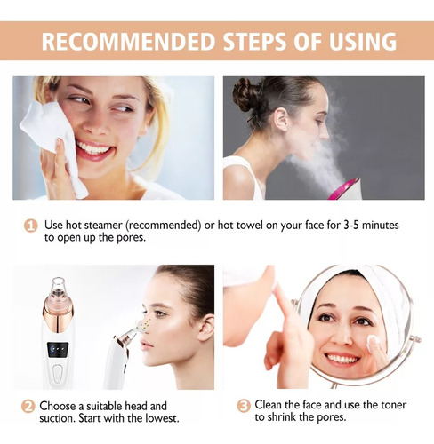 Removedor Puntos Negros Espinilla Limpieza Facial Recargable