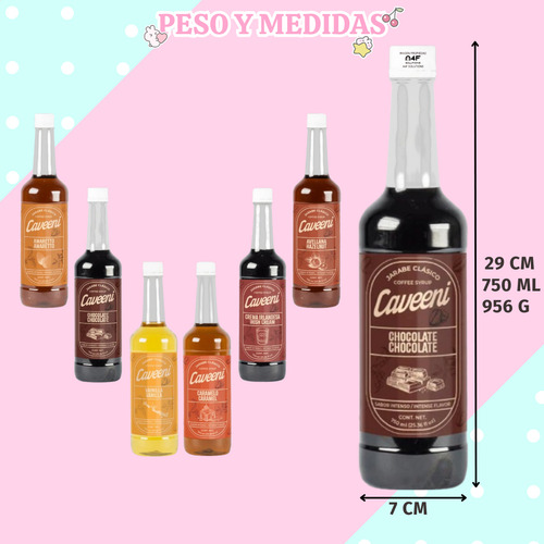 Jarabe Sabor Amaretto Caveeni Enco Para Café 750ml 3 Piezas