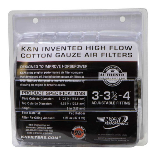 Filtro De Aire K & N Universal Conico De 3 ,3 1/2 Y 4 Corto