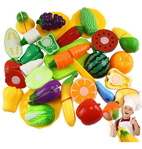 Peluche De Velcro Para Bebés Con Frutas Y Verduras, 21 Pieza