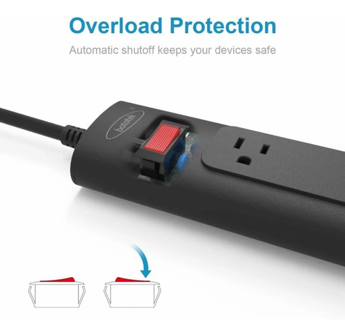 Multicontacto Supresor De Picos 4 Salidas De Ca Y 4 Usb