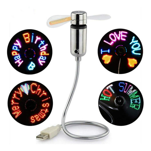 Decvo Ventilador Usb Luz Led Rgb Programable Flexible