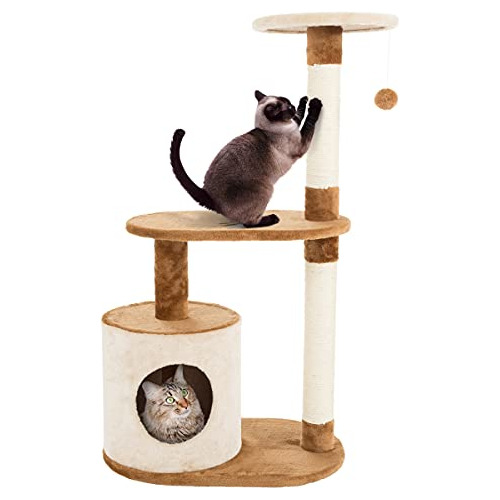 Árbol Para Gatos Con 3 Niveles - Marca Petmaker (marrón)