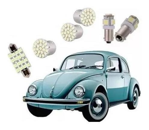 Kit Lâmpadas Led Do Fusca - Luz Lanterna, Teto, Re - Forte