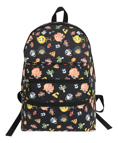 Mochila Jovem Sem Roda Emoji Preta