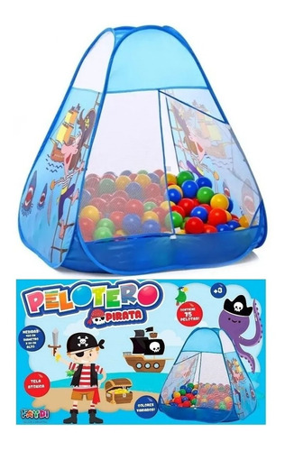 Pelotero Pirata Infantil Autoarmable C/75 Pelotas Distryzumi