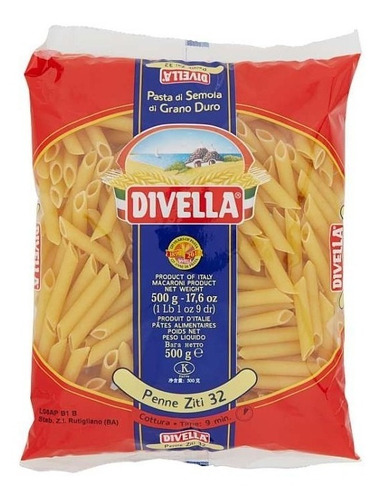 Macarrão Italiano Divella Penne Zitti Grano Duro 500g Nota