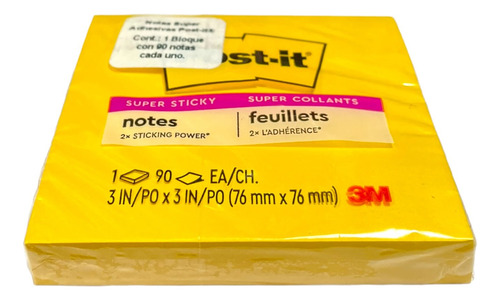 Notas Adhesivas 3m Post It Super Sticky Colores Surtidos 90h