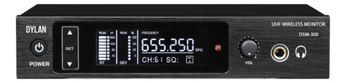 Monitor inalámbrico Dylan Dsm-300 con doble receptor UHF 100 color negro