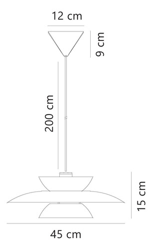 Luminaria Colgante Decorativa Nordlux Led Cálida Metal/negro