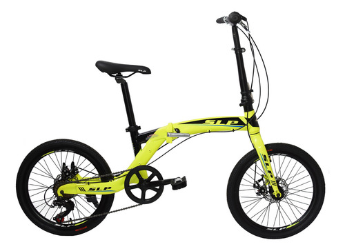 Bicicleta Slp Plegable F100 Aluminio 7 Velocidades Shimano Color Amarillo Tamaño Del Cuadro 20