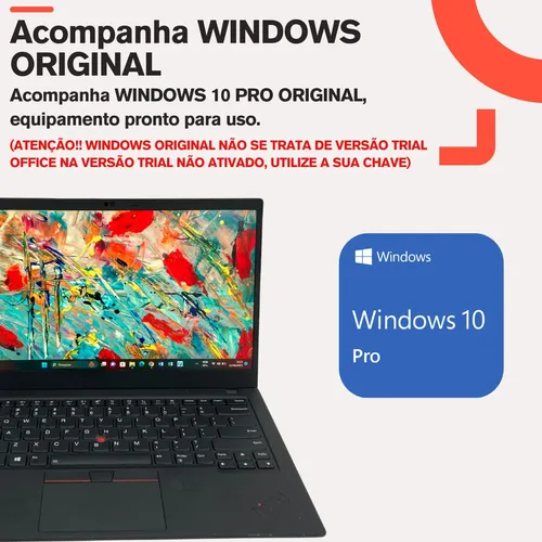 Notebook Lenovo Thinkpad X1 Carbon G8 I5 16gb 256gb Ssd W10