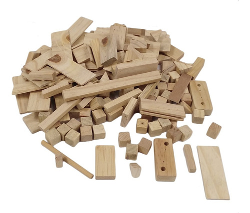 Imagen 4 de 5 de Ingeniacrea Bloques P/armar Madera Irregulares 1kg Waldorf