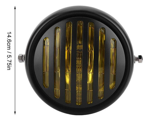 Motocicleta Universal Retro Preto Shell Grill Tampa Farol Fr