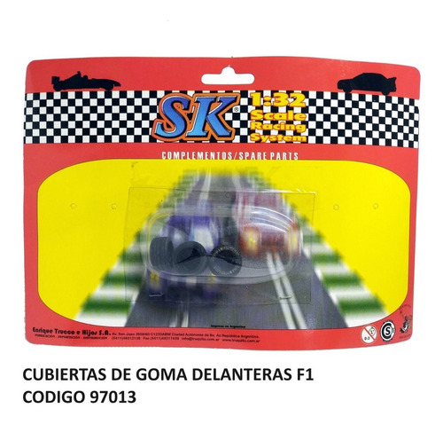 Imagen 2 de 4 de Cubiertas De Goma Delanteras F1 Escala 1/32 Marca Sk 97013