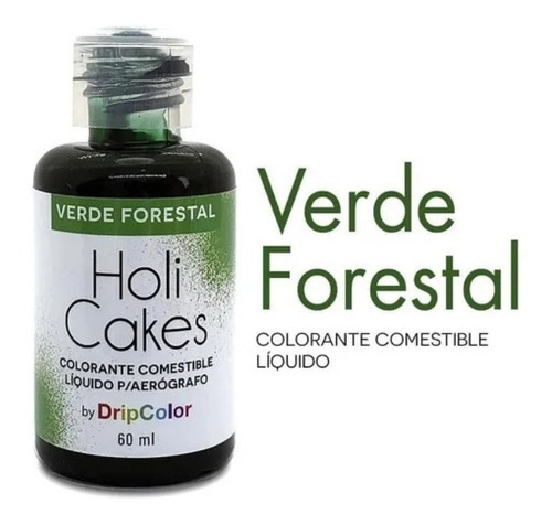 Colorante Liquido Holi Cakes 60 Ml Verde Forestal Aerógrafo