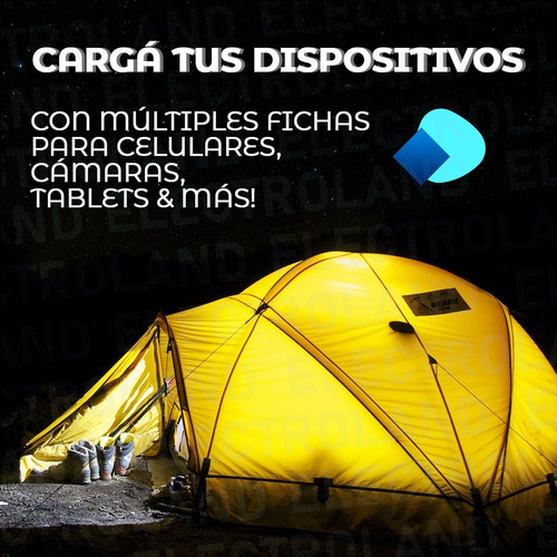 Imagen 6 de 10 de Kit Panel Solar Portátil + 3 Focos Lámparas Con Carga Usb