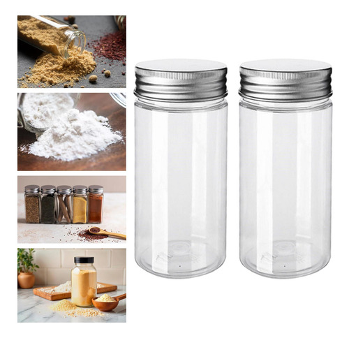 2pcs Frascos Transparentes Con Tapas De Almacenamiento