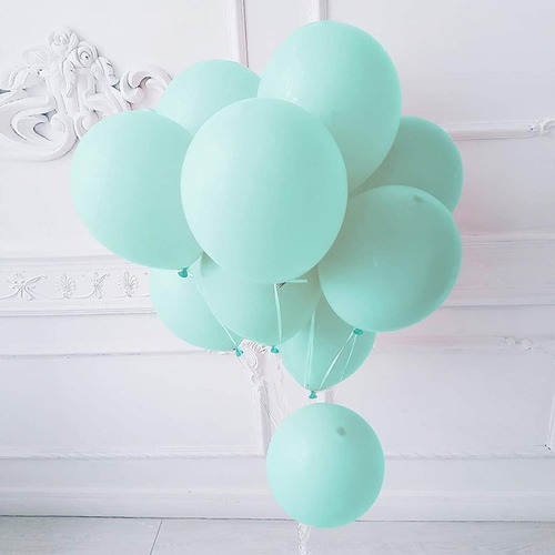 Set 25 Globos Látex Natural R12 Color Verde Menta. Color Verde menta