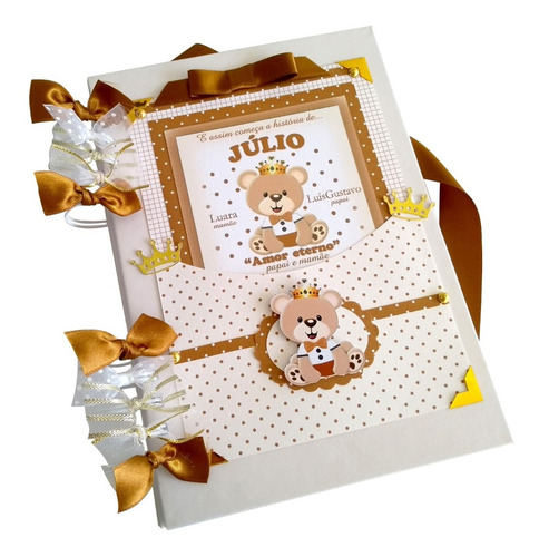 Imagem 1 de 9 de Álbum De Bebê Urso Príncipe Marrom Fotos Personalizado