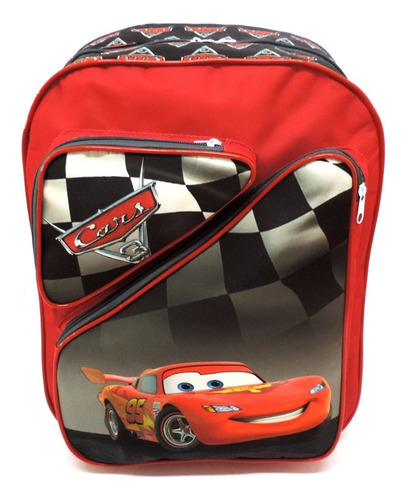 Mochila Infantil Macqueen Carros 2 Bolsos Costas Tam G F5 Cor Vermelho