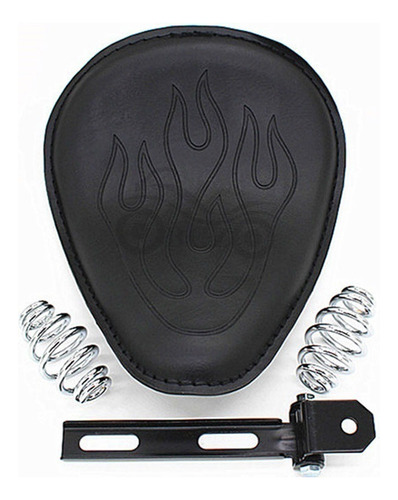 Asiento De Cuero Flame Para Harley Sportster Chopper Custom