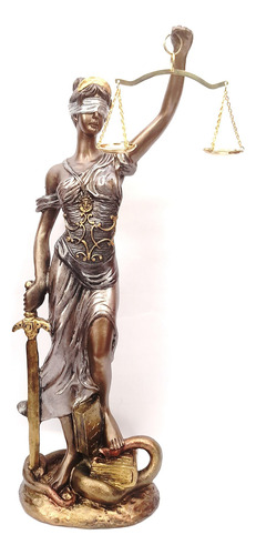 Dama Diosa De La Justicia En Resina Figura Decorativa 33 Cms